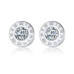 【新着商品】ダイヤセット 一粒 レディース 刻印 ステンレス ロマ数字 シルバー スタッドピアス ピアス 人気 ビジネス ブランド クリスマス ジュエリー プレゼント Rockyu
