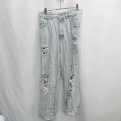 ◇ Θ W.closet カジュアル　ダメージ加工 デニムパンツ サイズF ブルー系 レディース E  【1505220007574】