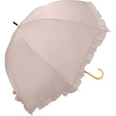 中谷-傘 ドーム型 フリル 日傘 ダスティーモカ 完全遮光 100 親骨50cm 婦人 長傘 手開き 晴雨兼用 傘 UV 女性 レディース フレンチ フリル ドーム UVカット UPF50 遮熱 遮光 ピンク 0