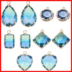 【新着商品】チャーム キュービックジルコニア チャーム ガラス チャーム チャーム ラインストーン ラインストーン チャーム ラインストーン グラデーション 合金 ラインストーン キュービックジルコニア チャーム ガラスストーン ハート カン付き マカロン パ