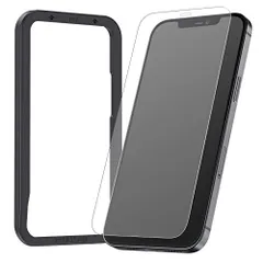 アンチグレア NIMASO ガラスフィルム iPhone12 iPhone 12Pro 用 保護 フィルム 反射防止 ガイド枠付き