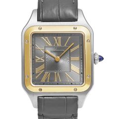 美品 2024年9月保証書付き Cartier サントス デュモン LM Ref.W2SA0028 グレー 中古美品 メンズ 腕時計
