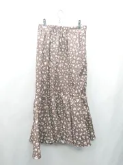 ◇ Θ one after another NICE CLAUP 花柄 ロング フレアー スカート サイズF ブラウン レディース E  【1411280047217】