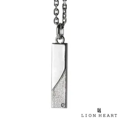 ライオンハート 別注 トライネックレス サンドプレート サージカルステンレス クリアジルコニア メンズ ブランド LION HEART