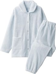 【新品・上下セット】無印良品 MUJI 着る毛布 婦人 レディース 静電気が起きにくい パジャマ ライトブルー