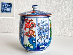 古伊万里」染錦草花窓絵文角徳利 - メルカリ