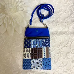 青　スマホバッグ   モバイルバッグ　ミニショルダー  マイクロバッグ　スマホポシェット  スマポッシェ　お財布ポシェット　   ショルダー紐長さ調節可能
