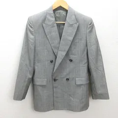 H■90s■ジェイプレス/J.PRESS グレンチェック柄 ダブルボタンテーラードジャケット【B85 H92 T156】灰色/LADIES■96【中古】