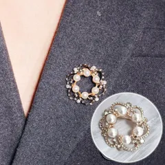 ブローチ スカーフリング キラキラ スカーフ留め Tシャツ結び留め 簡単アレンジ 胸元華やかに おしゃれ きれいめ フォーマル(メール便送料無料)