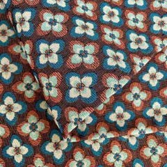 j1▼145×50cm▼ジャガード生地▼フラワー　総柄　ブラウン　和モダン　厚手　ゴブラン　ジャカード　織り柄　北欧調　レトロ調　くすみカラー　ボタニカル　花柄　四つ葉　クローバー　秋冬　ハンドメイド　手芸用品