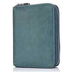 カードケース 牛革 じゃばら アコーディオン式 スキミング対応 RFID 財布 おしゃれ かわいい マリンブルー