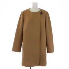 アーペーセー A.P.C. ノーカラーコート ハーフ ミドル トグルボタン フロントジップ ウール 1110321 アウター 38 M 茶 ブラウン /DKのサムネイル