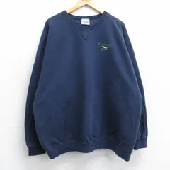 XL/古着 リーボック 長袖 スウェット メンズ 90s ワンポイントロゴ 大きいサイズ クルーネック 紺 ネイビー spe 25aug30 中古 スエット ト