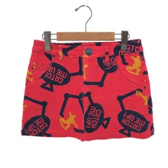 PEARLY GATES パーリーゲイツ 2016AW ミリタリーシリーズ スカート サイズ:1  レッド ヘビーツイルストレッチ  クレーンゲームプリント　240002229462