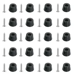 【新着商品】金属ワッシャー付き などに 家具 テーブル 20個入り 椅子 ゴム底 クッション D20x16xH10mm クッション ゴム ゴム ネジ止め付き (ブラック) 滑り止めフットマット 家具の足パッド LYHMHAMY