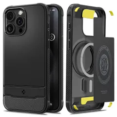 【人気商品】MagSafe対応 マグネット搭載 ケース Max 米軍MIL規格 Pro ラギッド・アーマー・マグフィット 15 iPhone ACS06561 【創業18年の技術力】 (マット・ブラック) Spigen