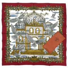 新品同様 HERMES エルメス カレ 90 ENVOL 飛翔 鳩 シルクスカーフ