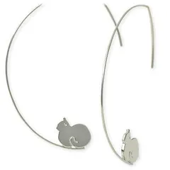 シルバーフープピアス Blue Cat レディース 彼女 女性 誕生日 プレゼント