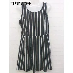 ◇ ROPE PICNIC ロペピクニック ストライプ ノースリーブ ミニ ワンピース サイズ38 ブラック レディース 【中古】 【1105240000953】