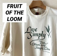 FRUIT OF THE LOOM フルーツオブザルーム ヘビーコットン Tシャツ 半袖 プリントTシャツ IVORY WHITE XL