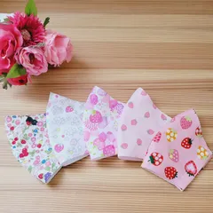 立体布マスク5枚セット　年長～低学年♡女の子向き