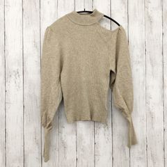 【 MURUA 】ムルーア 肩開き ハイネック アシメントリ― ニット ベージュ FREE