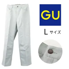 L【極美品】GU ジーユー センタープレス ストレートパンツ ミントグリーンパンツ 両サイドポケット 脚長効果  カジュアル シンプル 無地 Lサイズ ポリエステル S24