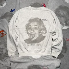 アインシュタイン プリントスウェット XLサイズ USA製90sボディ デッドストック☆90s USA製 Alore Get Smart Make ART