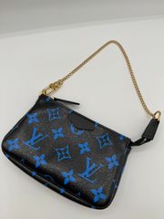 ルイヴィトン(LOUIS VITTON) ミニ ポシェット アクセソワール M67237 黒/ブルー モノグラム ゴールド金具 未使用 レディース ハンドバッグ ポーチ