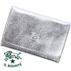 イルビゾンテ IL BISONTE カードケース メンズ レディース 名刺ケース パスケース レザー 本革 IDケース スマートウォレット シルバー SCC121 54_1_54232309860