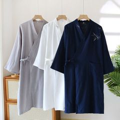 未使用品 男性和風パジャマ 刺繍付き 5Lサイズ 汗とり 部屋着 ゆかた風 セット品 xzxiaoyun401