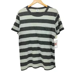 ベルバシーン Velva Sheen ボーダー柄 USA製 ショートスリーブポケットVネックTシャツ メンズ  MEDIUM