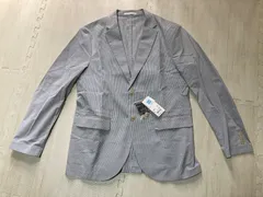 ユニクロ　感動ジャケット　ストライプ　グレー　Lサイズ