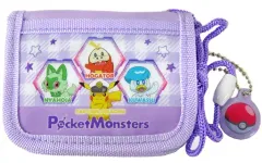 【中古】財布・パスケース ニャオハ＆ホゲータ＆クワッス＆キャプテンピカチュウ PM-4233 RFウォレット パープル 「ポケットモンスター」