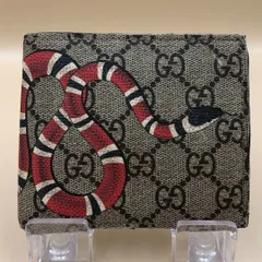 GUCCI グッチ　GGスプリーム 二つ折り財布 キングスネーク　パイソン　蛇 極美品 GUCCI グッチ 蛇 キングスネーク 二つ折り折り財布 GG