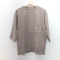 ◇ YARN FROM USA ラウンドネック 胸ポケット カジュアル 半袖 Ｔシャツ サイズM チャコールグレー レディース E  【1307260073669】