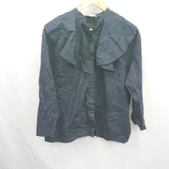 ◇ ⊂ ユナイテッドアローズ コットン100％ ビッグカラー 長袖 ブラウス サイズ表記なし ダークネイビー系 レディース E  【1507080010497】