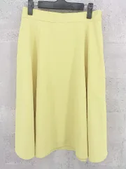 ◇ UNITED ARROWS　green label relaxing　ユナイテッドアローズ 膝下丈 フレア スカート サイズ40 イエロー レディース  【1002800990245】