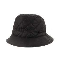 【美品】CELINE セリーヌ ハット ブラック 黒 サイズ:L | 22AW ロゴ 刺繍 キルティング バケットハット (2AUB0495M) | フランス製 | ブランド 帽子【メンズ】【中古】