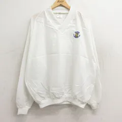 L/古着 長袖 ナイロン ジャケット メンズ 00s オールドユース ラグラン Vネック 白 ホワイト 24sep09 中古 アウター ウインドブレーカー