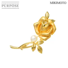 ミキモト MIKIMOTO アコヤ真珠 7.2mm ダイヤ プリンセスグレース コレクション ブローチ K18 YG イエローゴールド 750 Brooch 90285801