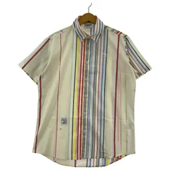 le coq sportif ルコックスポルティフ ストライプ半袖シャツ sizeL/ライトベージュ系