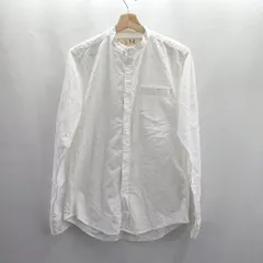 ◇ Θ nano universe ナノユニバース スタンドカラー 長袖 シャツ サイズM-L ホワイト レディース E  【1412090068119】