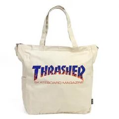【アウトレット品】THRASHER スラッシャー トートバッグ コットンキャンバス Lサイズ THR-191-WTBQ