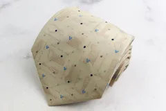 ディズニー ブランド ネクタイ  TDL ミッキーマウス 小紋柄 ドット柄 PO メンズ ホワイト Disney 【中古】