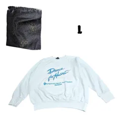 古着プリントスウェットトレーナーLホワイト