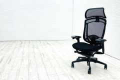 オカムラ コンテッサセコンダ 中古 2019年製 大型ヘッドレスト付き Contessa seconda コンテッサチェア 中古オフィス家具 ブラック 【A000003413-1】