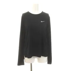 ナイキ NIKE RUNNING DRI-FIT ロンT カットソー 切替 メッシュ 長袖 L 黒 ブラック /HK ■OS