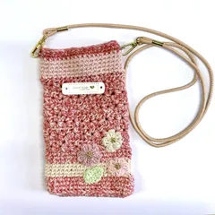 【ハンドメイド】スマホショルダー ピンク 桜 花 