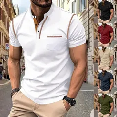 tシャツ メンズ ヘンリーネックtシャツ 半袖 vネック 大きいサイズ